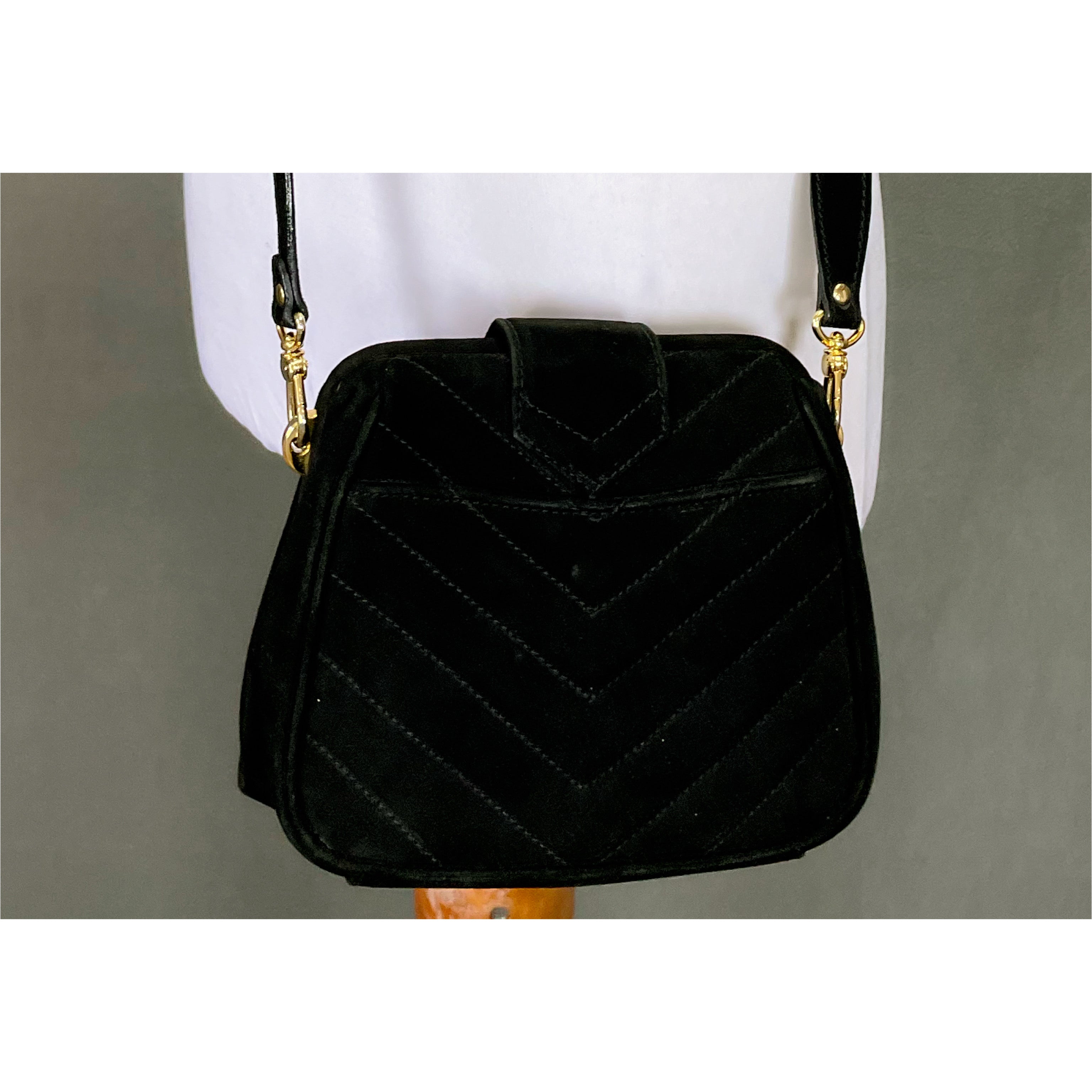 Escada black suede crossbody