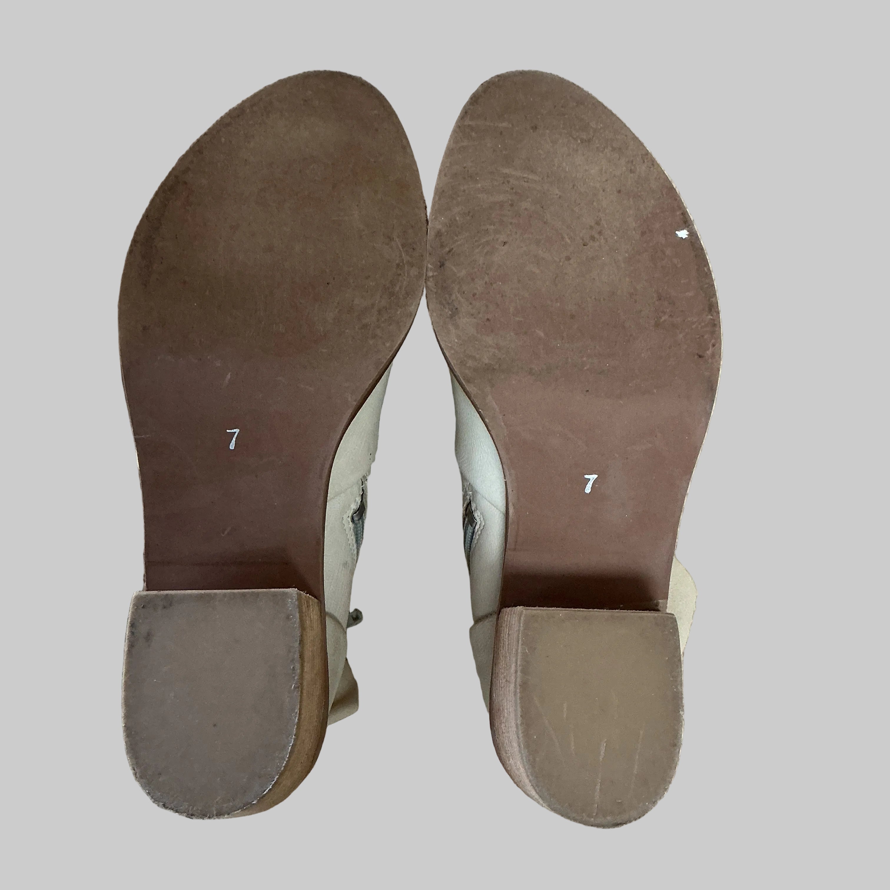 Diba True bone kidskin Majes Tic booties, size 7