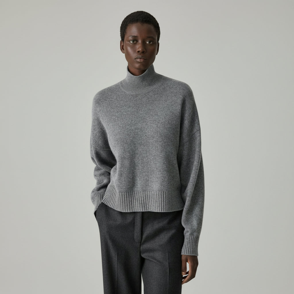 Theory gray cashmere cropped sweater, size P