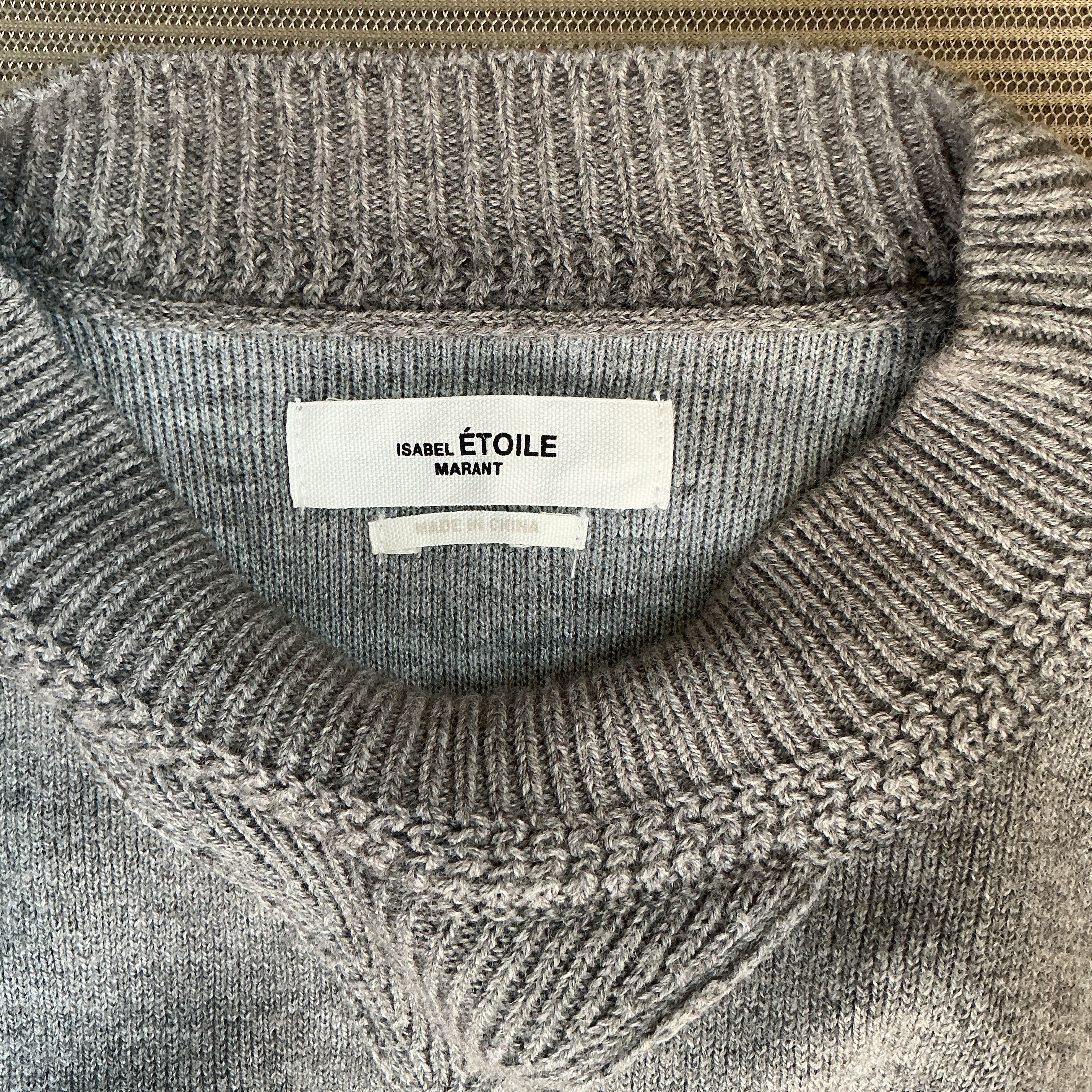 Isabel Marant Etoile gray Lucia Puffer sweater, size XS