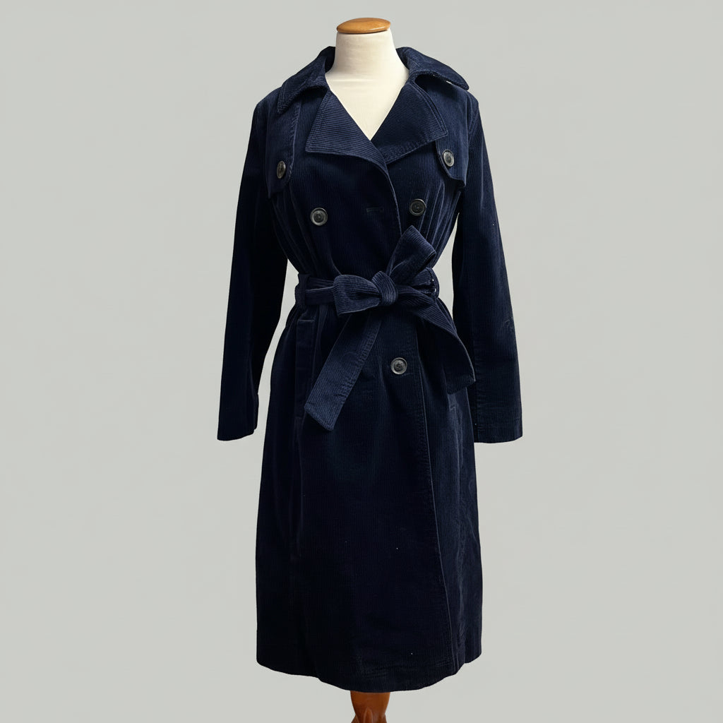 Boden navy corduroy trench coat, size 6