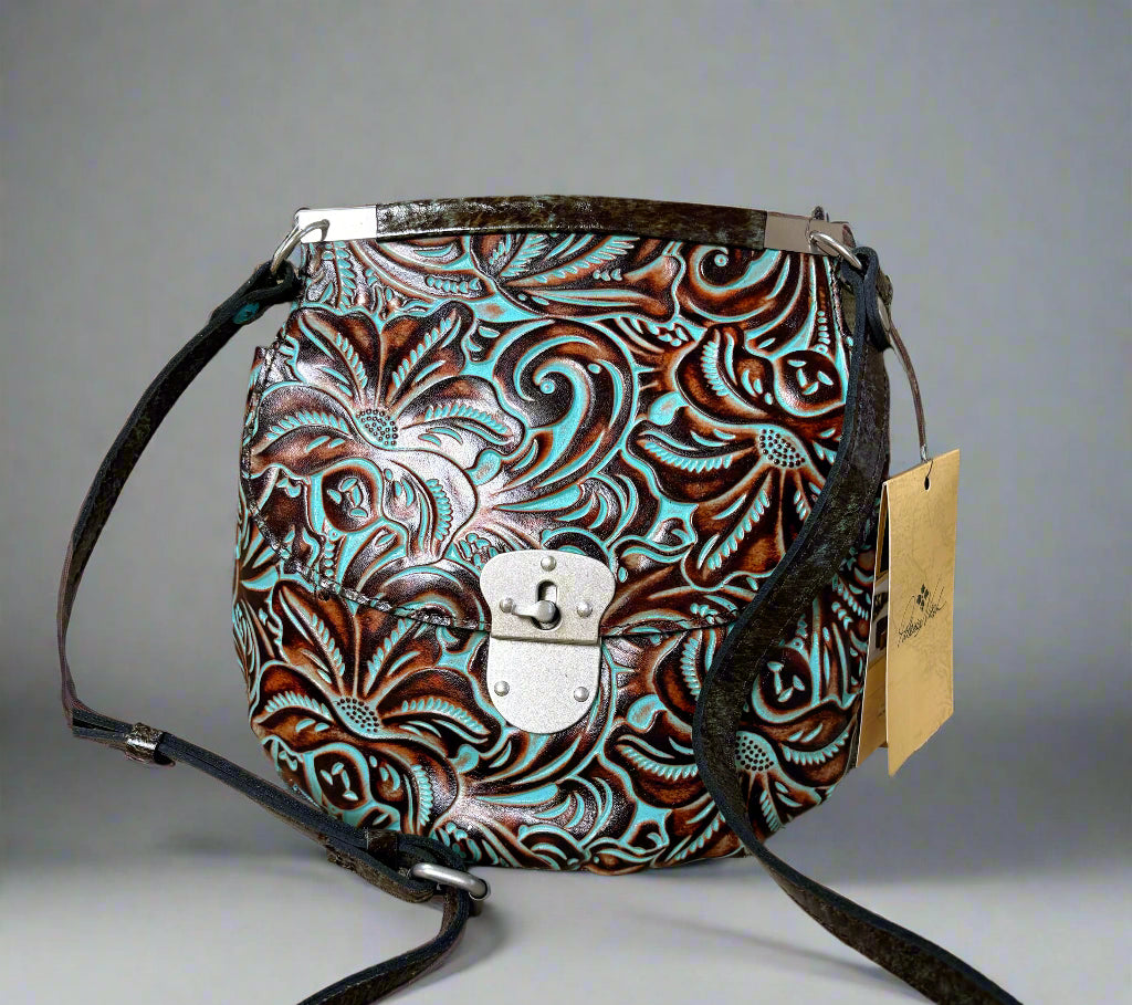 Patricia Nash floral leather crossbody bag, NEW WITH TAGS!