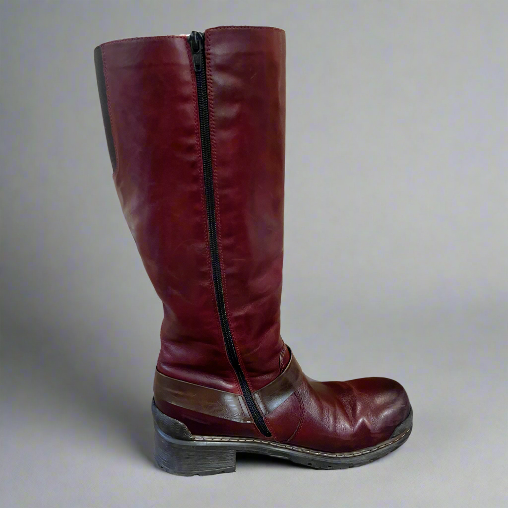 Rieker cordovan leather boots, size 9, LIKE NEW!