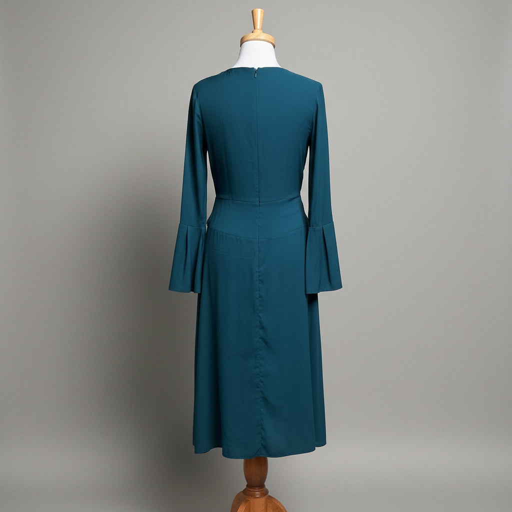 Tome teal satin dress, size 2