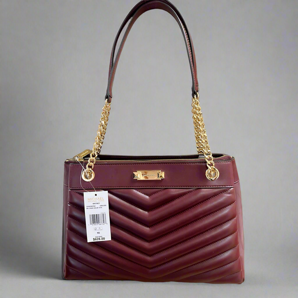 Michael Kors burgundy quilted Whitney bag, NEW WITH TAGS!