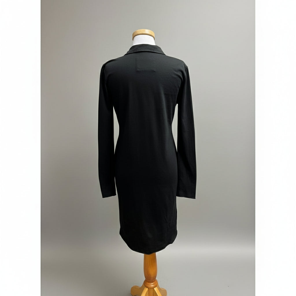 Frank & Eileen black Nicole Henley dress, size XS