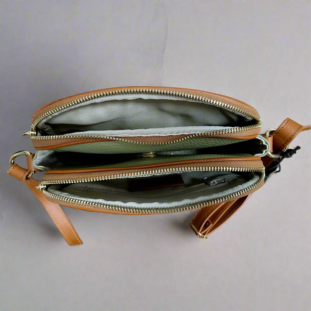 Valentina olive crossbody bag, BRAND NEW WITH TAGS!