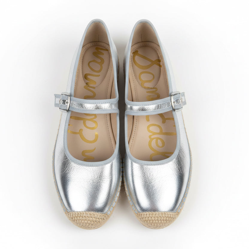 Sam Edelman silver espadrille, size 9.5, NEW IN BOX!
