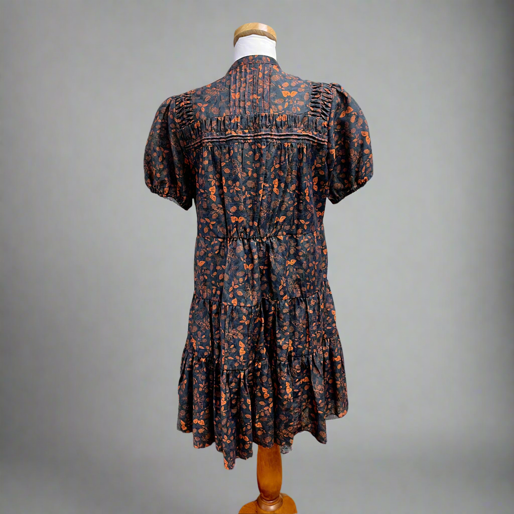 Current Air navy and orange floral dress, size M