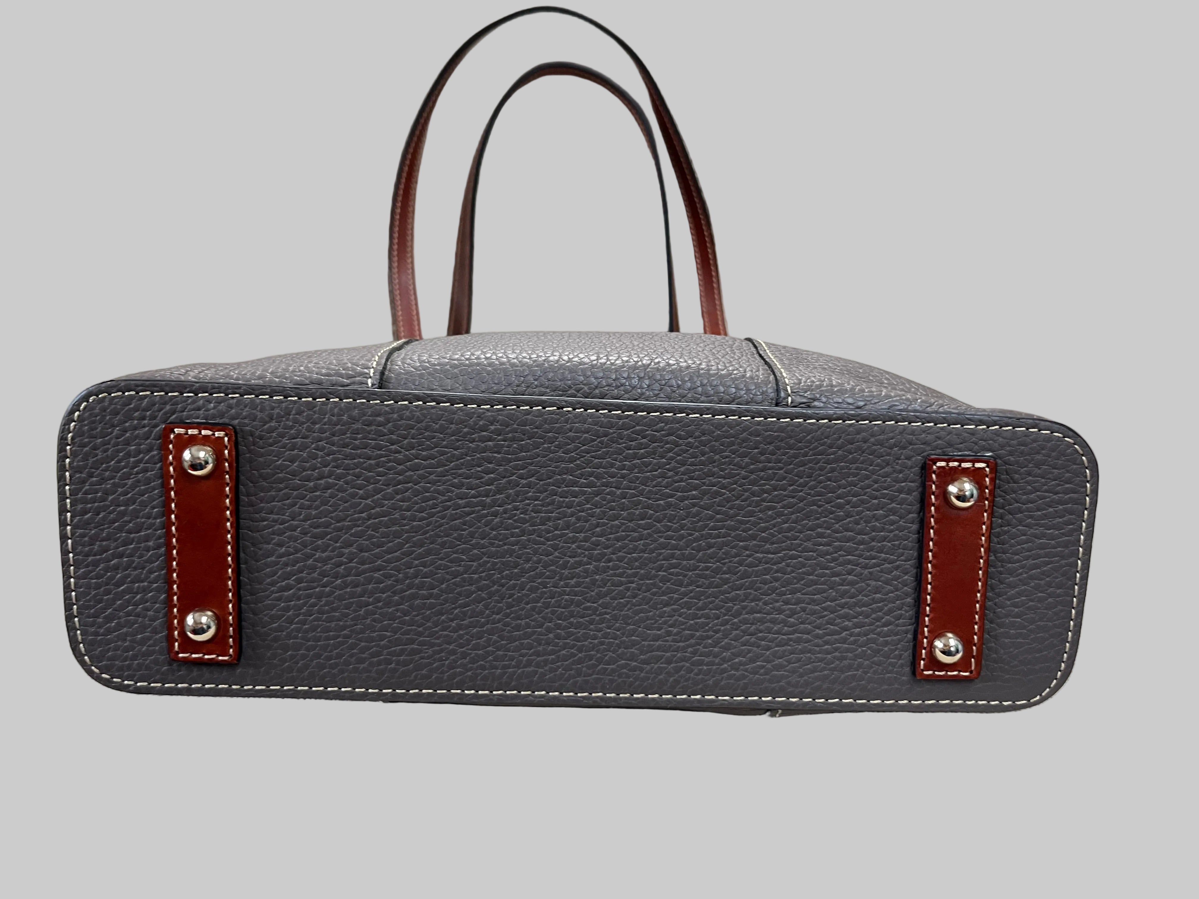 Dooney & Bourke dark taupe leather small Lexington bag