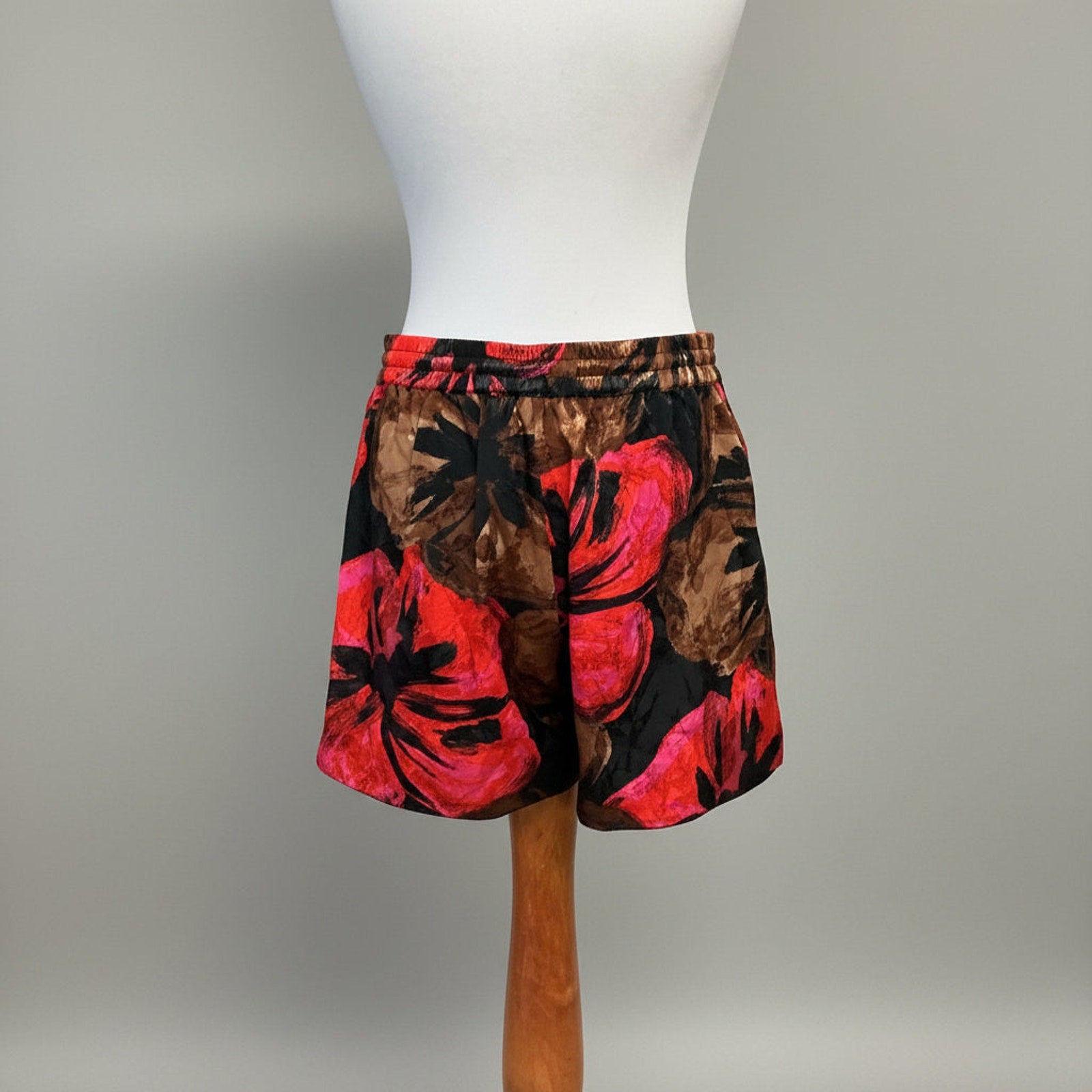 Stine Goya red, brown, and black floral shorts & jacket, size M, LIKE NEW!