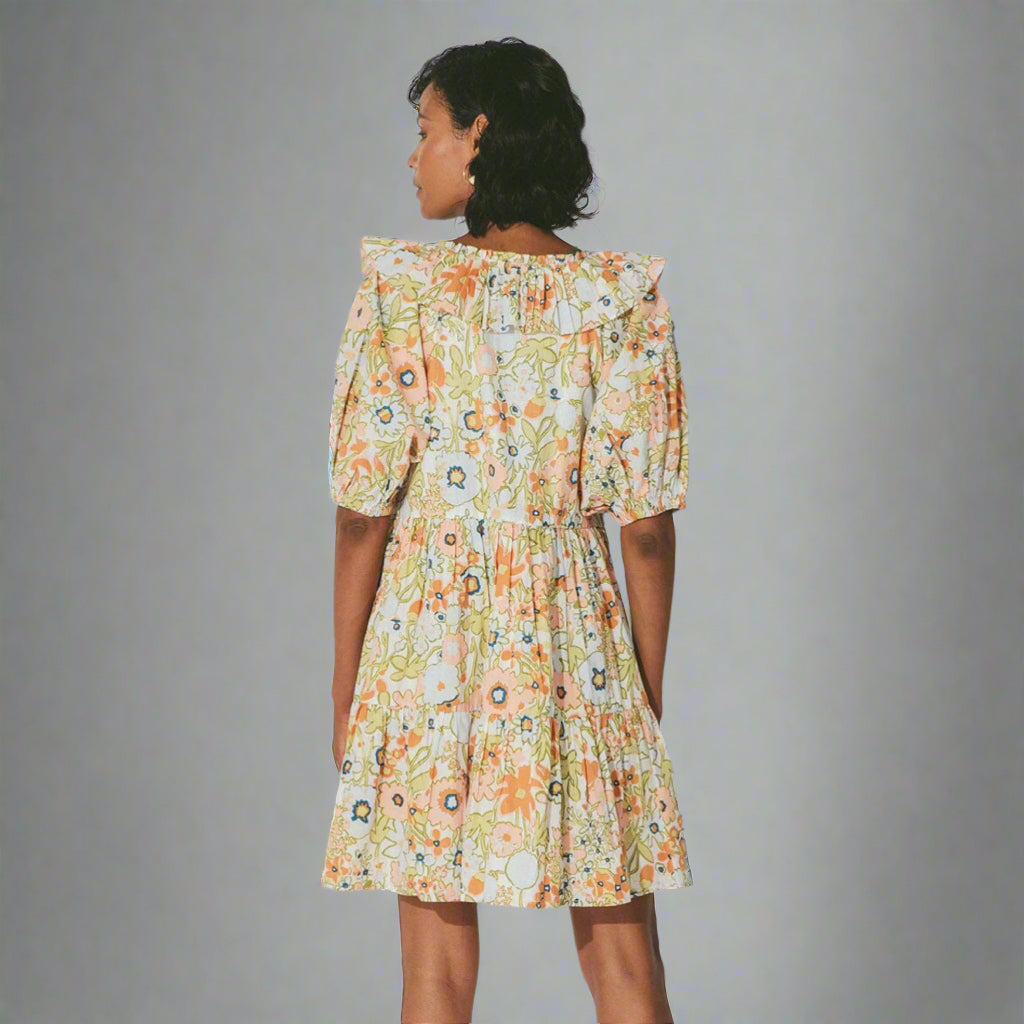 Cleobella peach floral Farrah dress, size M
