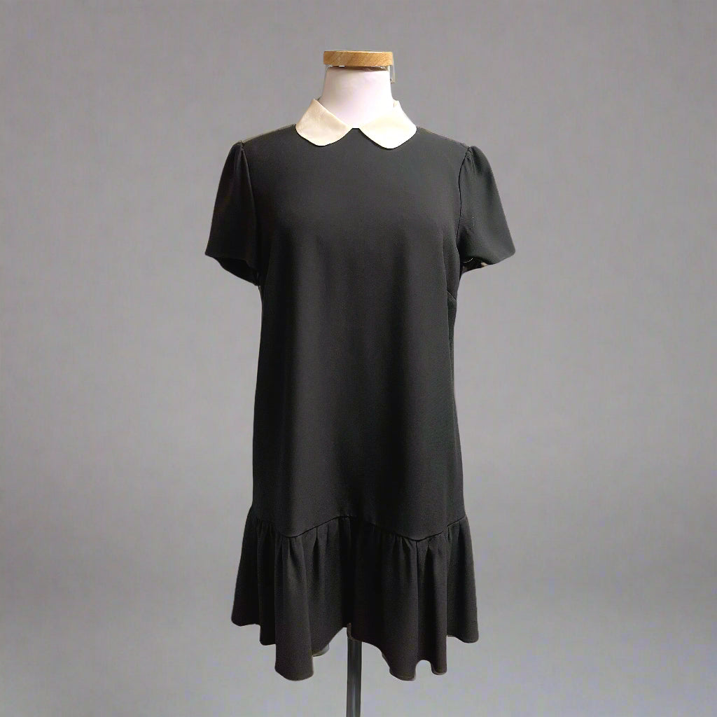 Red Valentino black dress with white collar, size 6