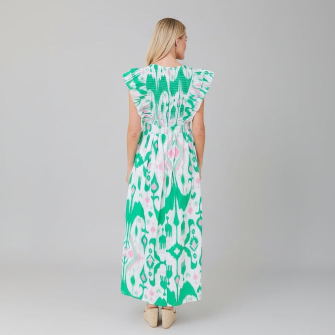 Sheridan French pink, green, and white Stacy dress, size M