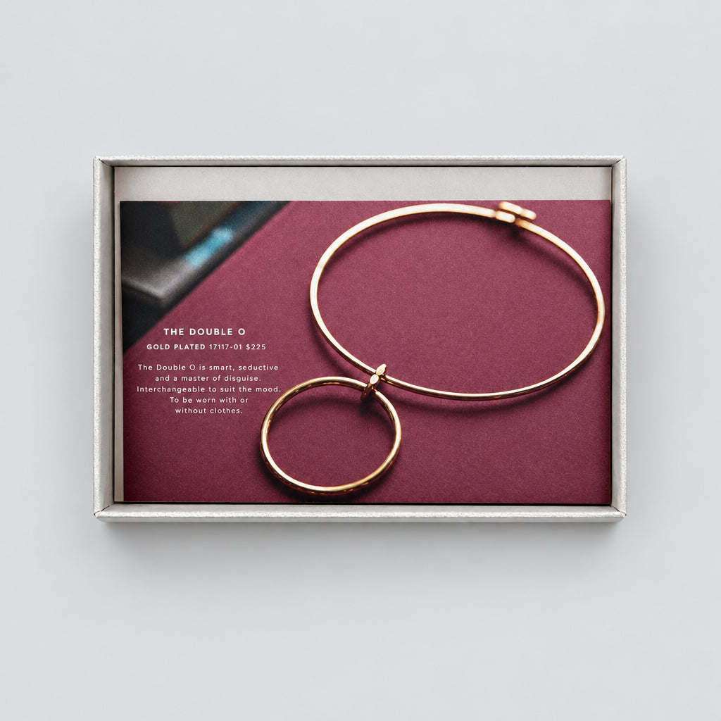 India Hicks gold Double O collar necklace, NEW IN BOX!