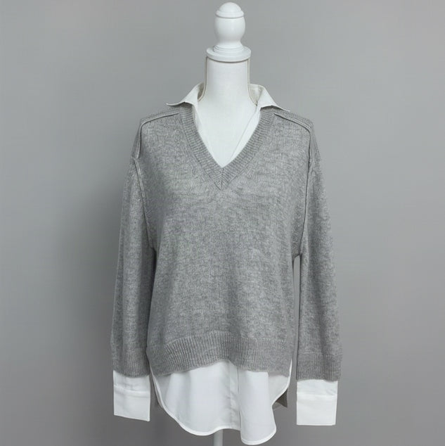 Brochu Walker gray The Looker Layered sweater, size XS