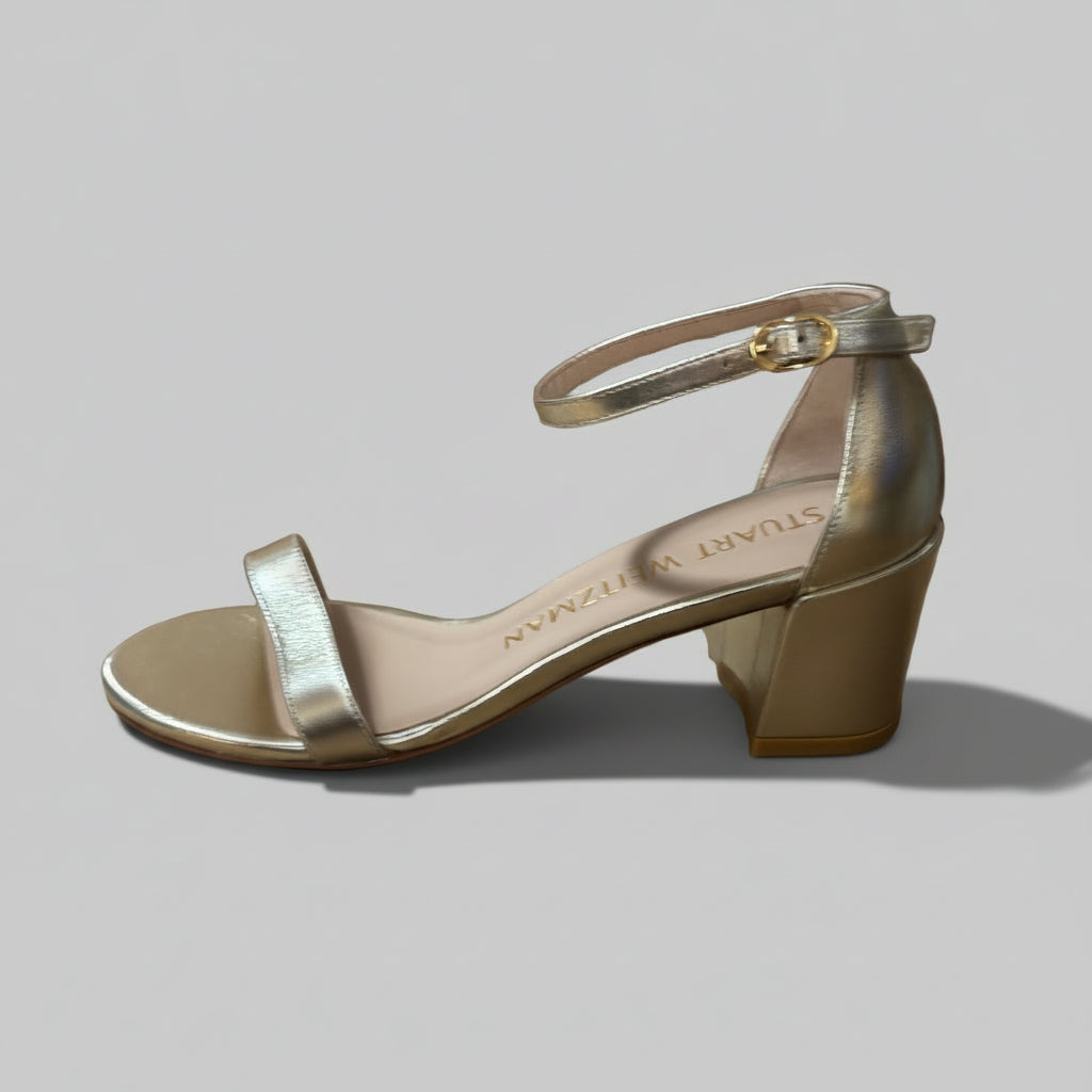 Stuart Weitzman gold sandal, size 6, NEW IN BOX!