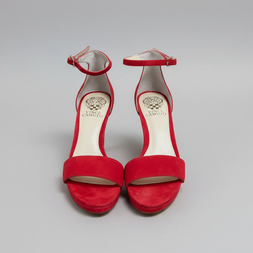 Vince Camuto red suede Sathina shoes, size 6.5, NEW IN BOX!