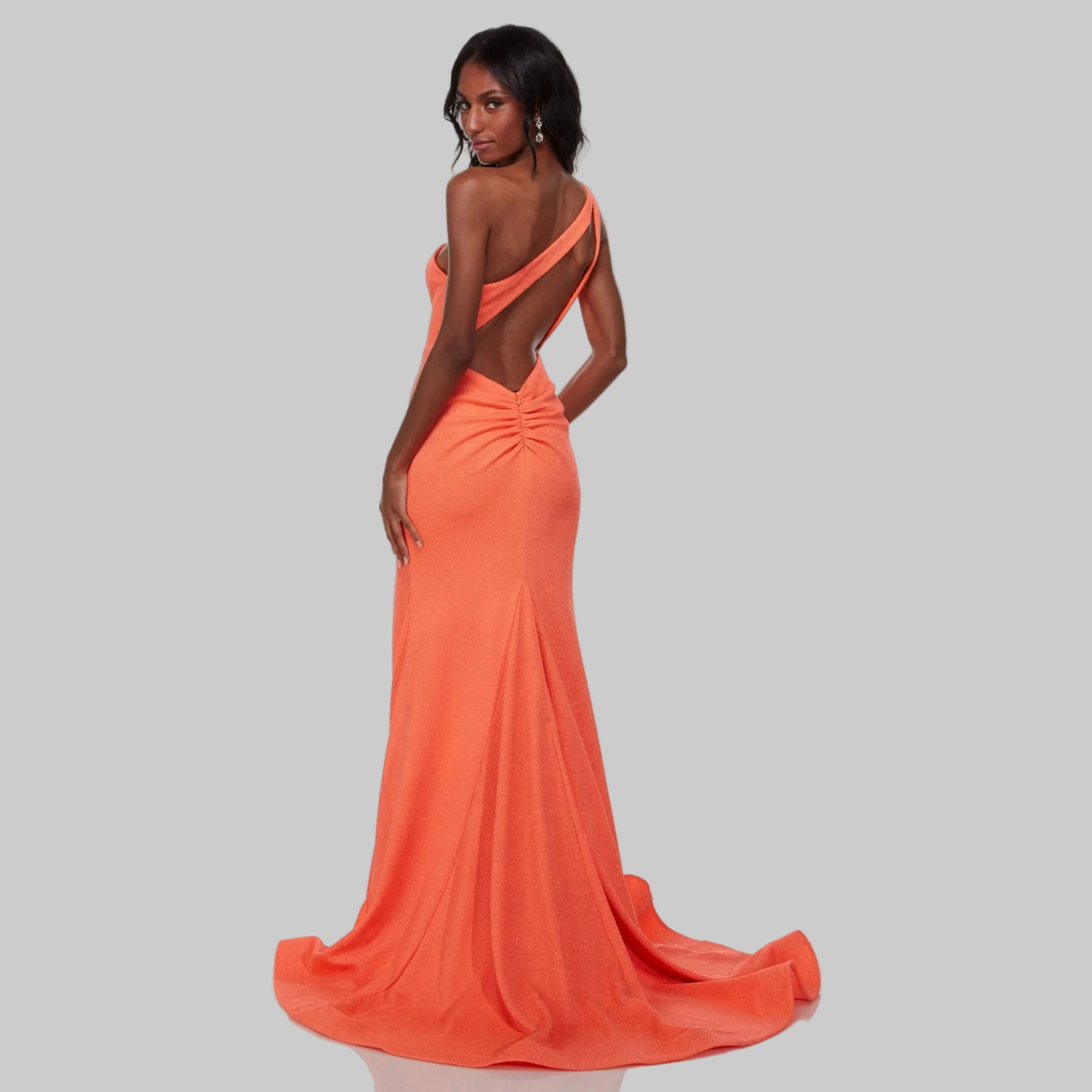 Alyce Paris orange one-shoulder dress, size 4, NEW WITH TAGS!