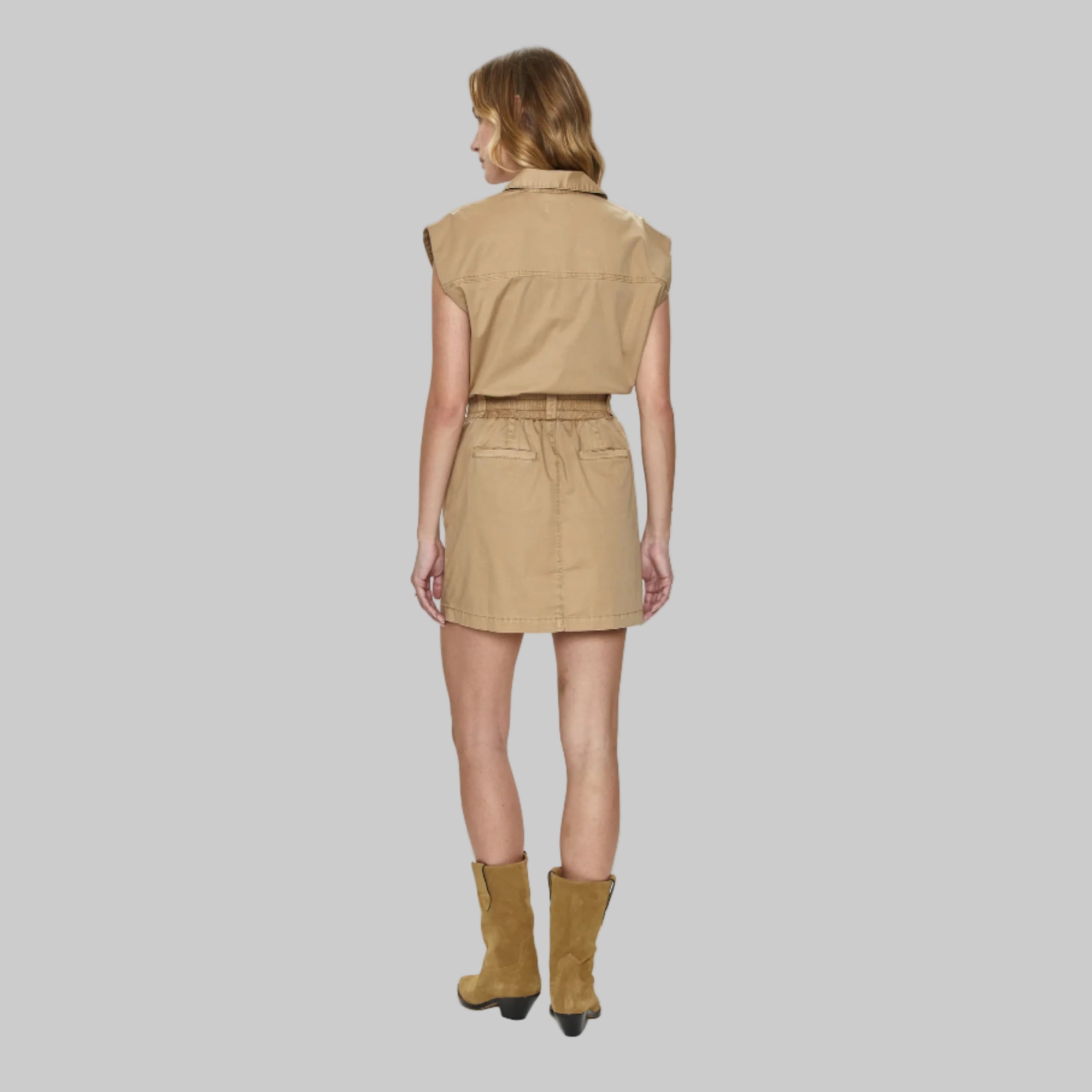 Pistola khaki Rosie Utility Mini dress, size M