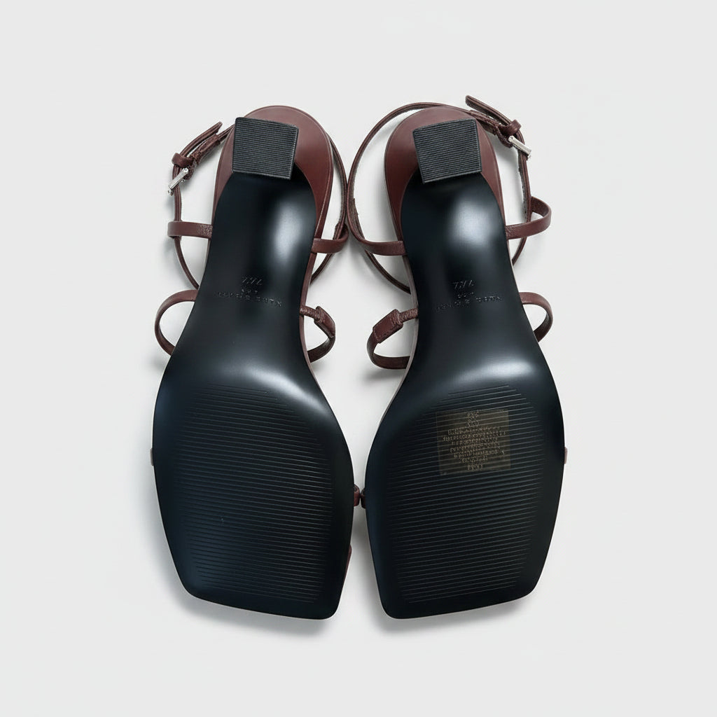 Marc Fisher brown strappy Dennie heels, size 7.5, NEW IN BOX!