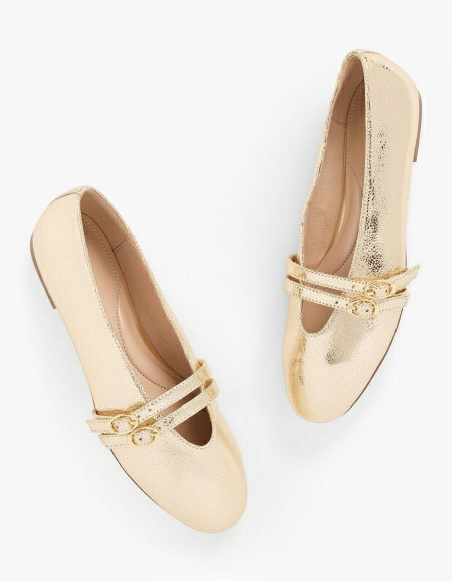 Talbots gold mary jane shoes, size 8, NEW WITH TAGS!