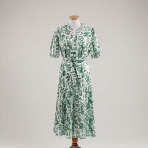 Current Air white and green floral dress, size M, NEW WITH TAGS!