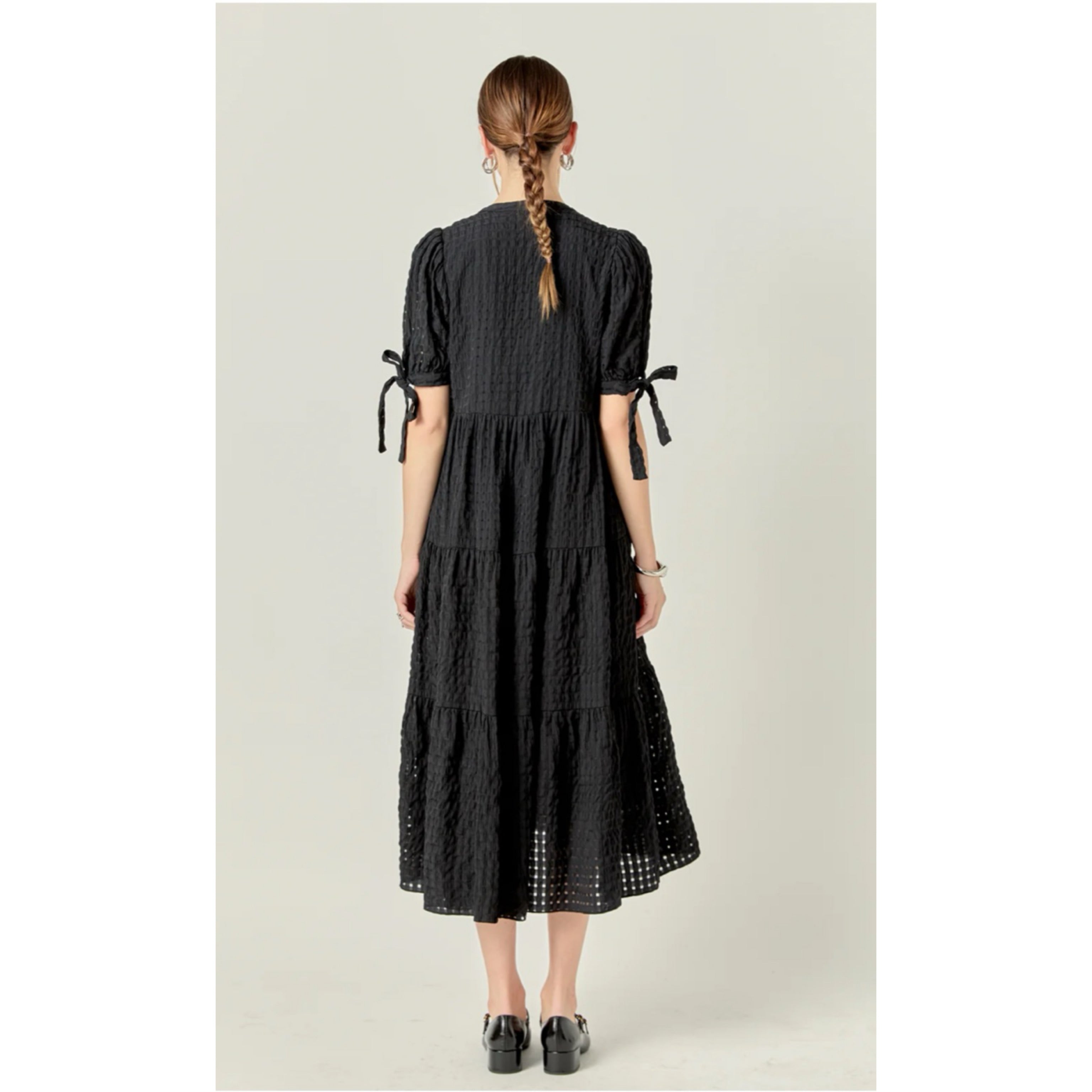 English Factory black gingham dress, size S