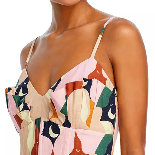 FARM Rio tan and print print Kiss dress, size XS