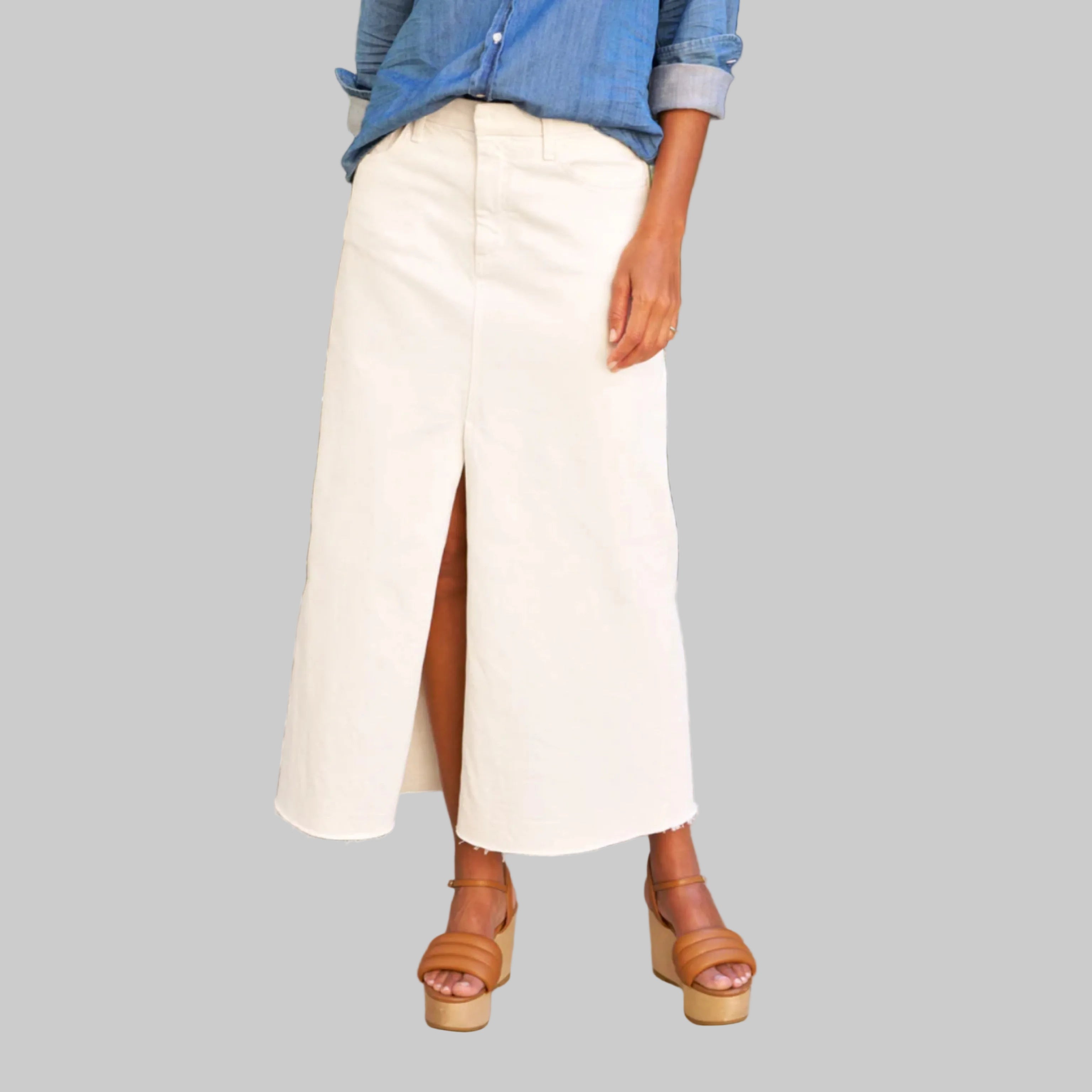 Frank & Eileen white denim Donnybrook skirts, size 26, NEW WITH TAGS!