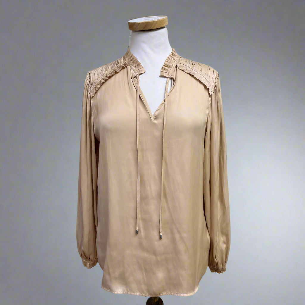 Elie Tahari khaki blouse, size S, NEW WITH TAGS!