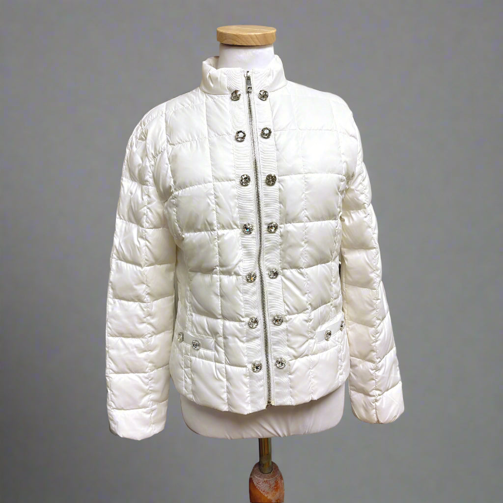 Ciao Milano cream puffer with rhinestones, size S