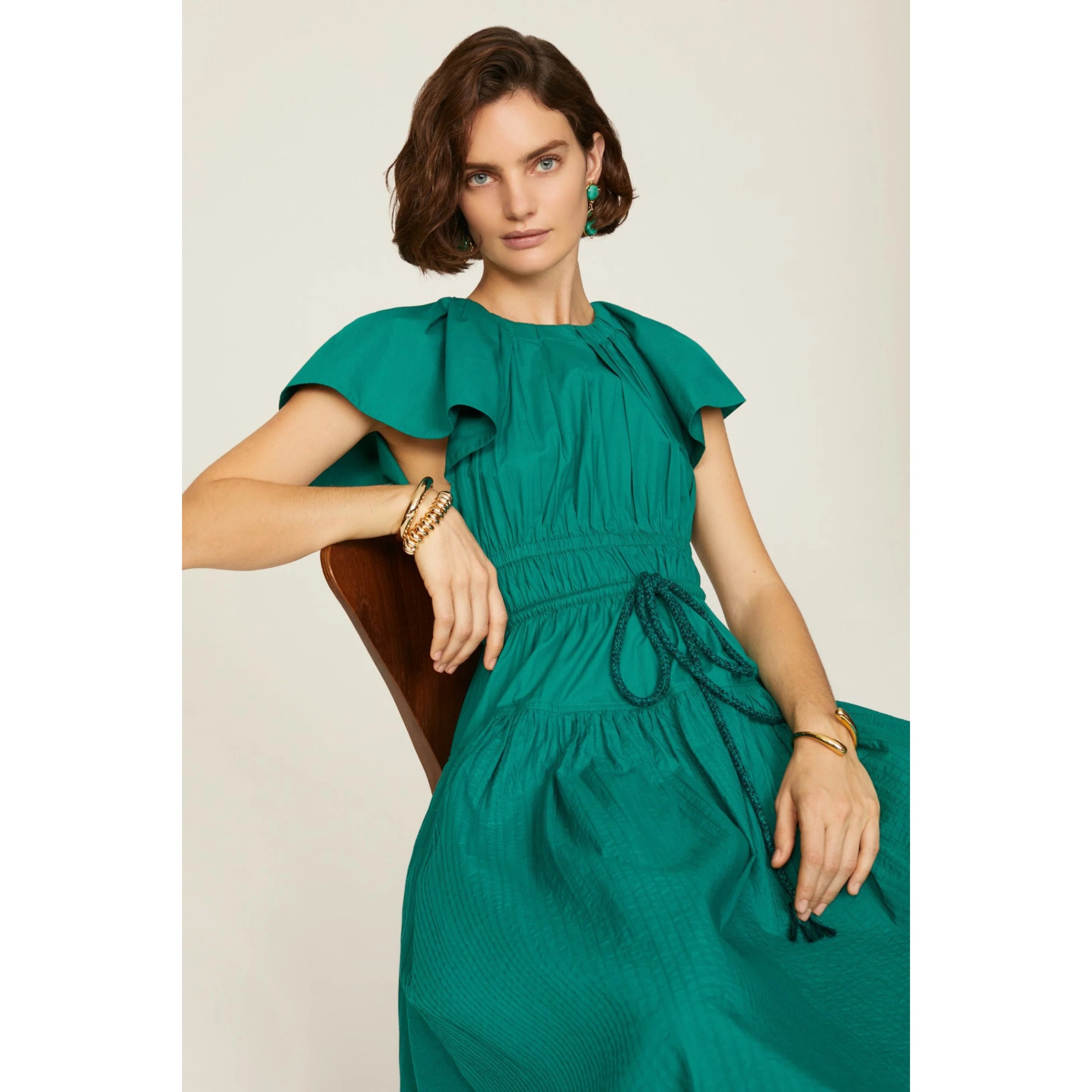Ulla Johnson teal Darlene dress, size XS