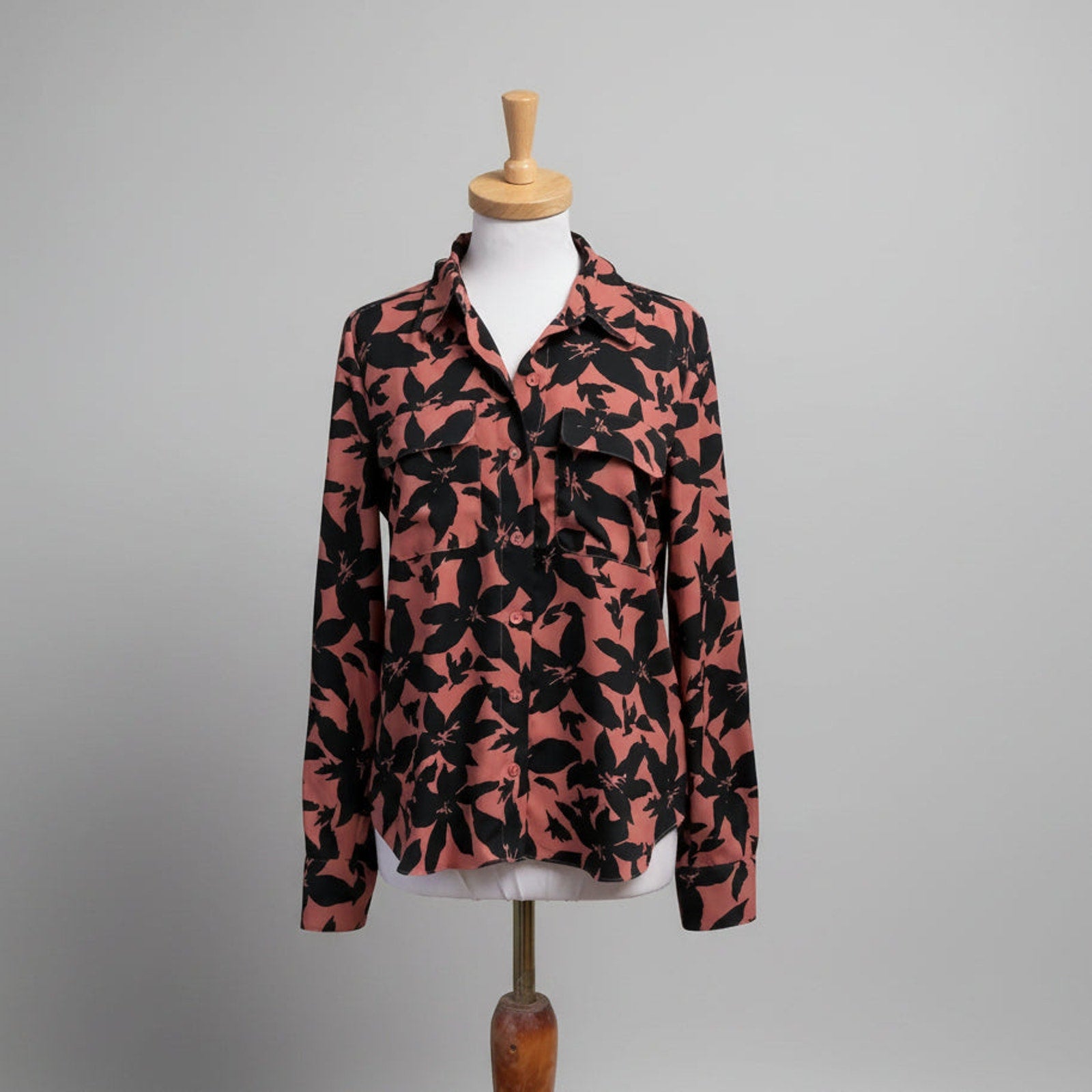 Joie terra cotta & black floral blouse, size S, NEW WITH TAGS!