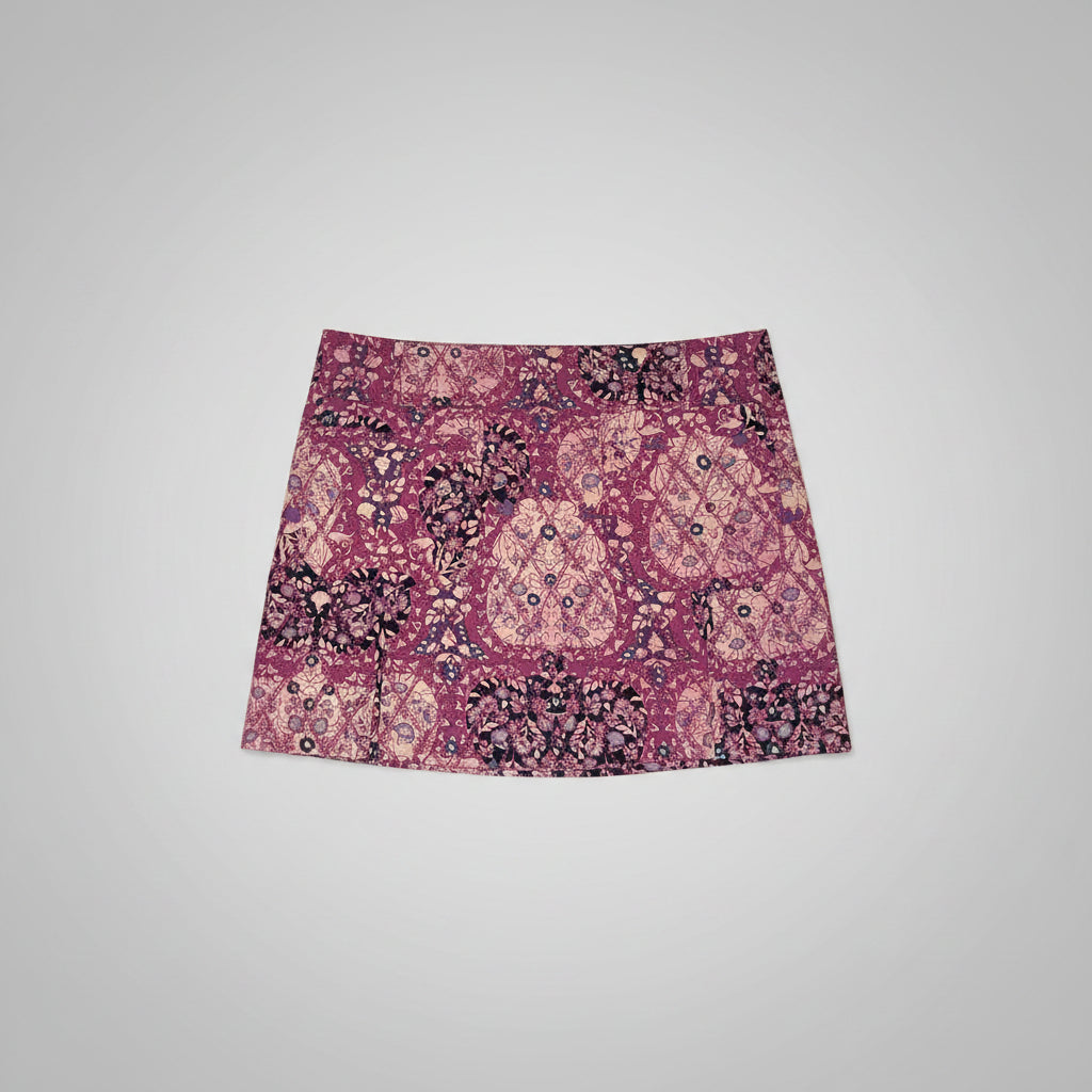 Free People pink and blue floral quilted Darla mini skirt, size 10, LIKE NEW!