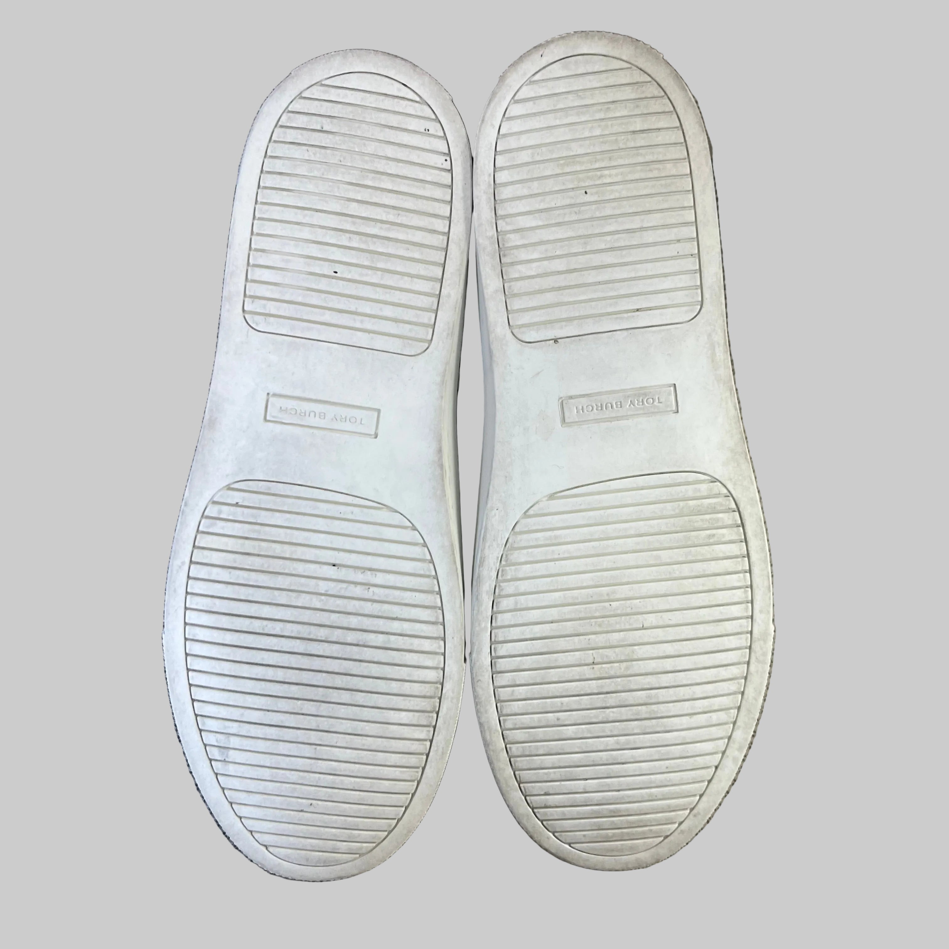 Tory Burch white and silver sneakers, size 9