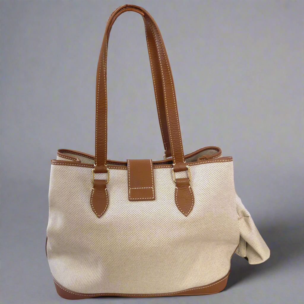 Dooney & Bourke cream and chestnut bag, NEW WITH TAGS!