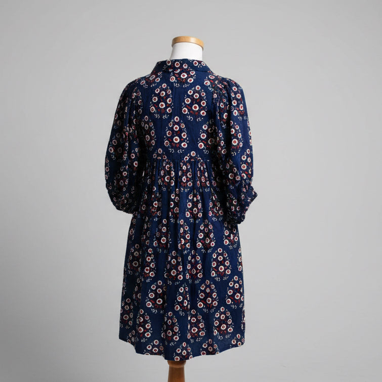 Saule Parc navy and red floral dress, size M