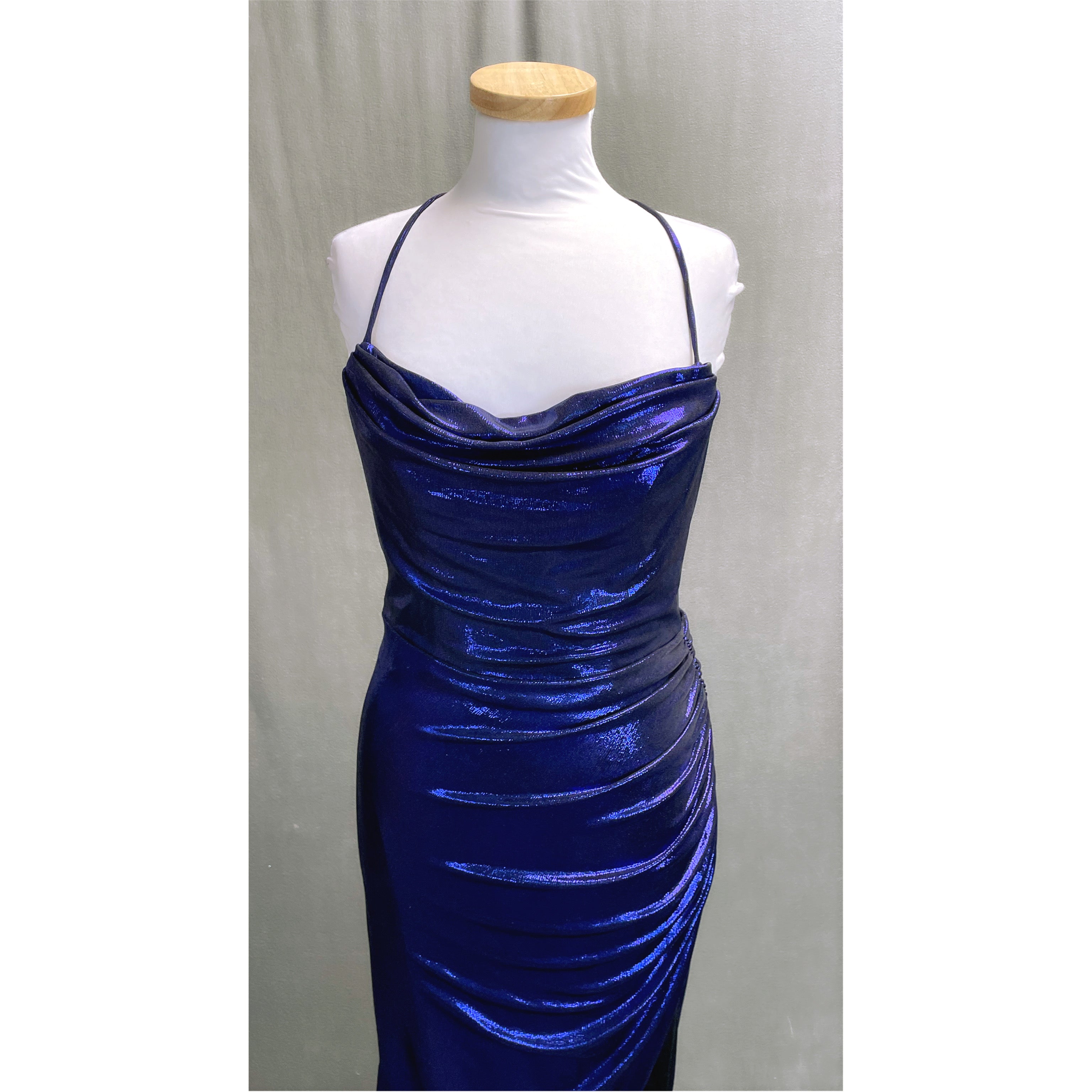 Alyce Paris cobalt blue metallic dress, sizes 0 & 8, NEW WITH TAGS!