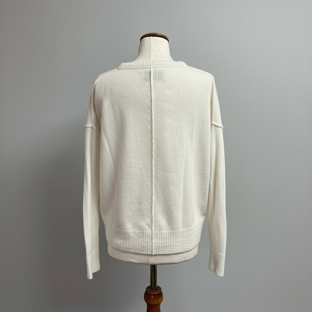 Brochu Walker cream and blush Atlantic Stripe sweater, size XS