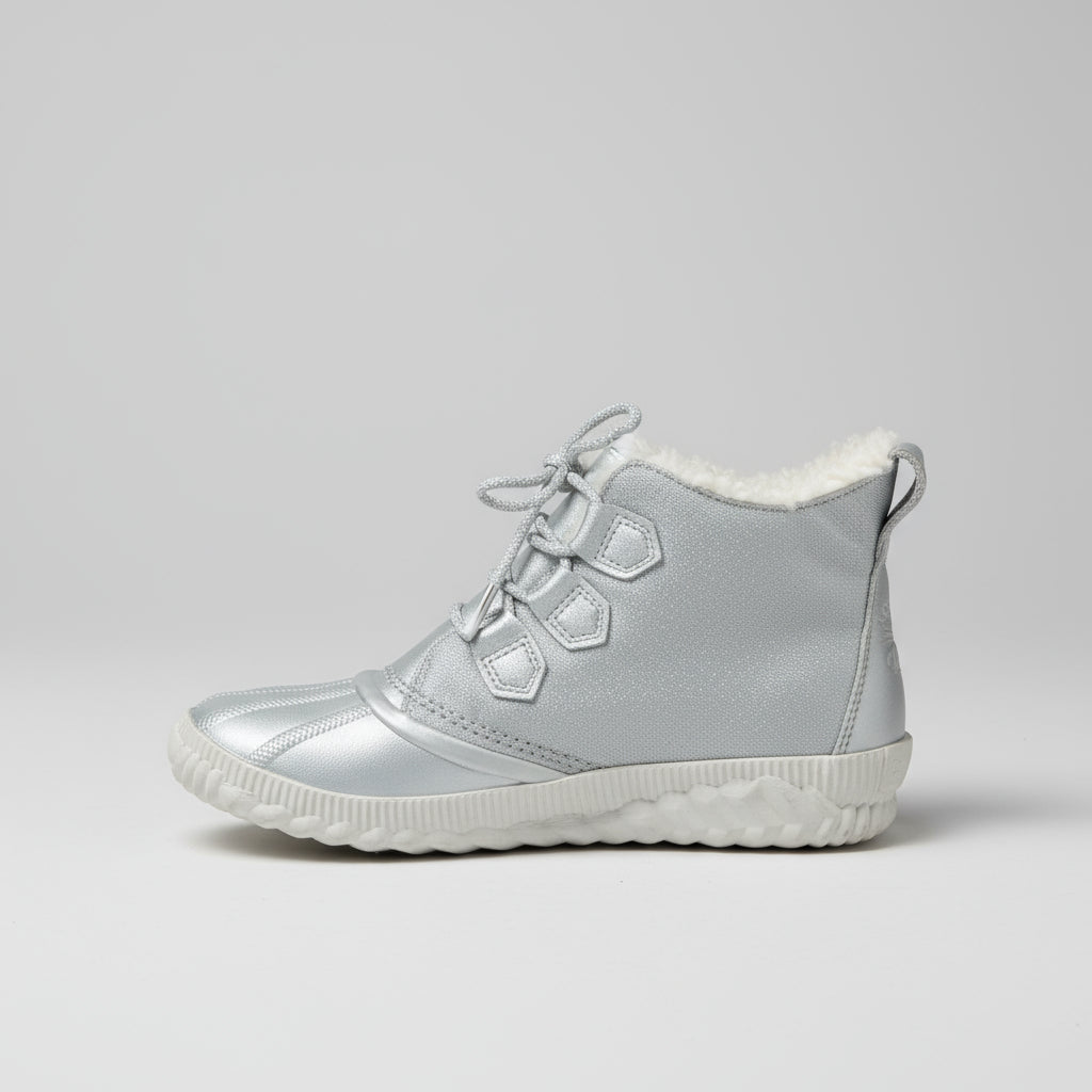 Sorel silver Disney duck boots, size 8, LIKE NEW!