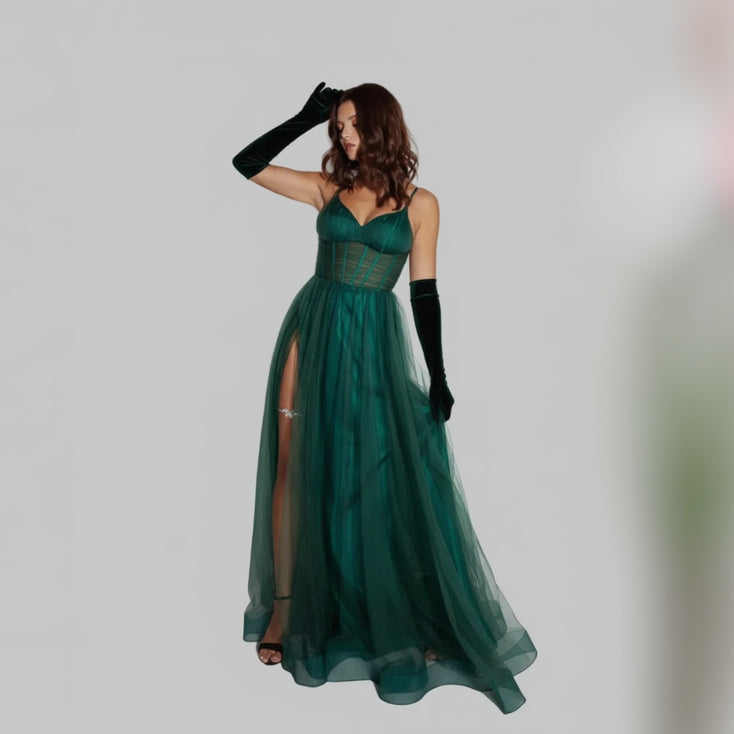 Amari evergreen tulle dress, size XL, NEW WITH TAGS!