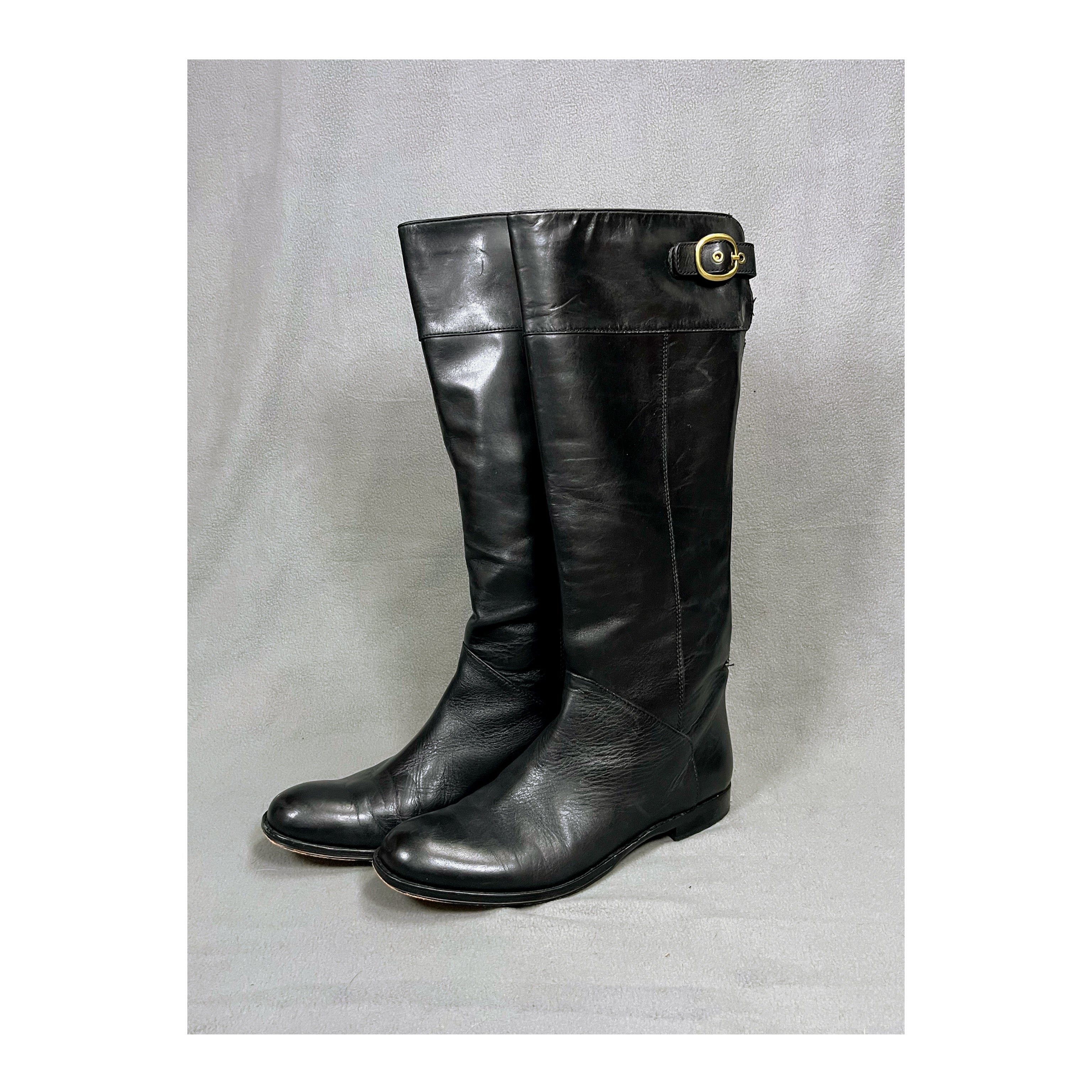 Coach black leather Maely boots size 10