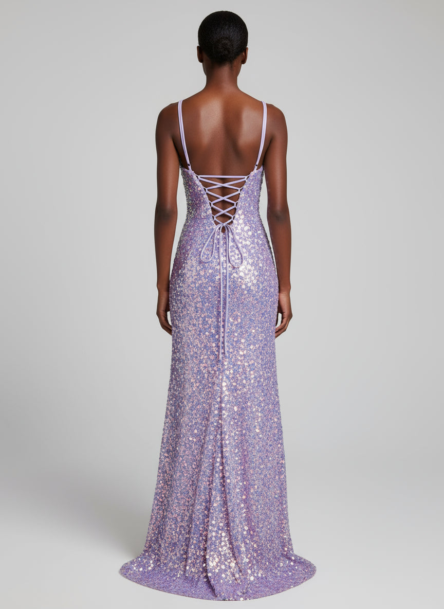 Alyce lavender sequin dress, size 000