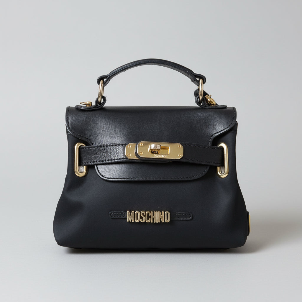 Moschino vintage black nylon Miniature Kelly Micro bag