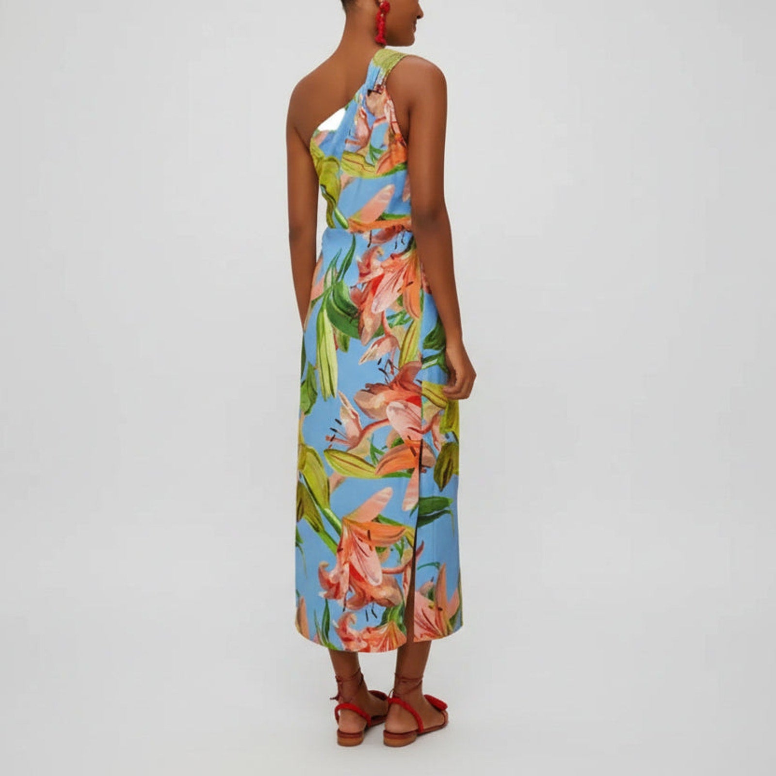 FARM Rio turquoise Blue Lily Bloom dress, size M