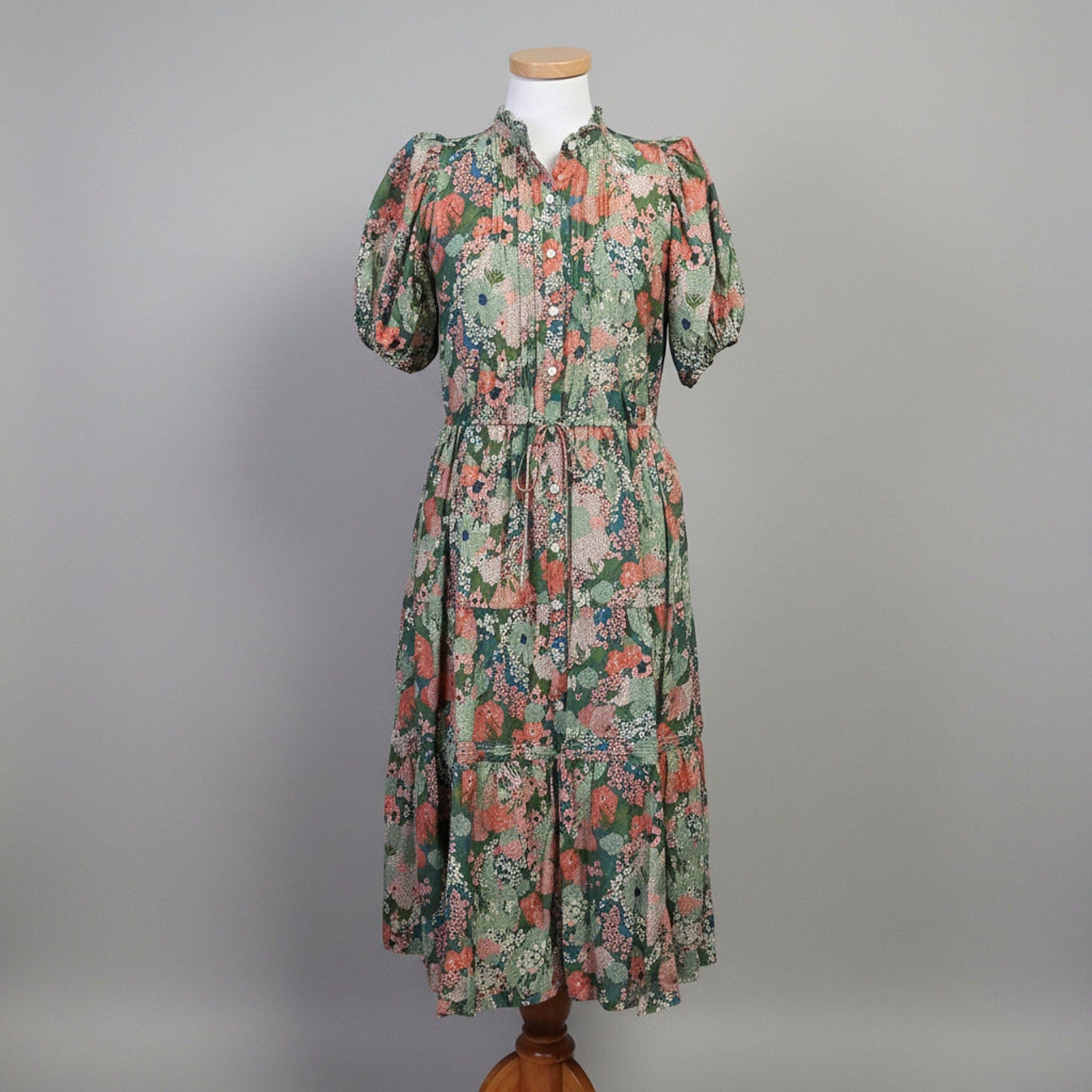 Trovata green floral Hildie dress, size XS