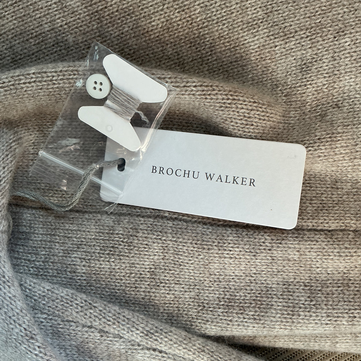 Brochu Walker beige Eton Layered crewneck sweater, size S, NEW WITH TAGS!