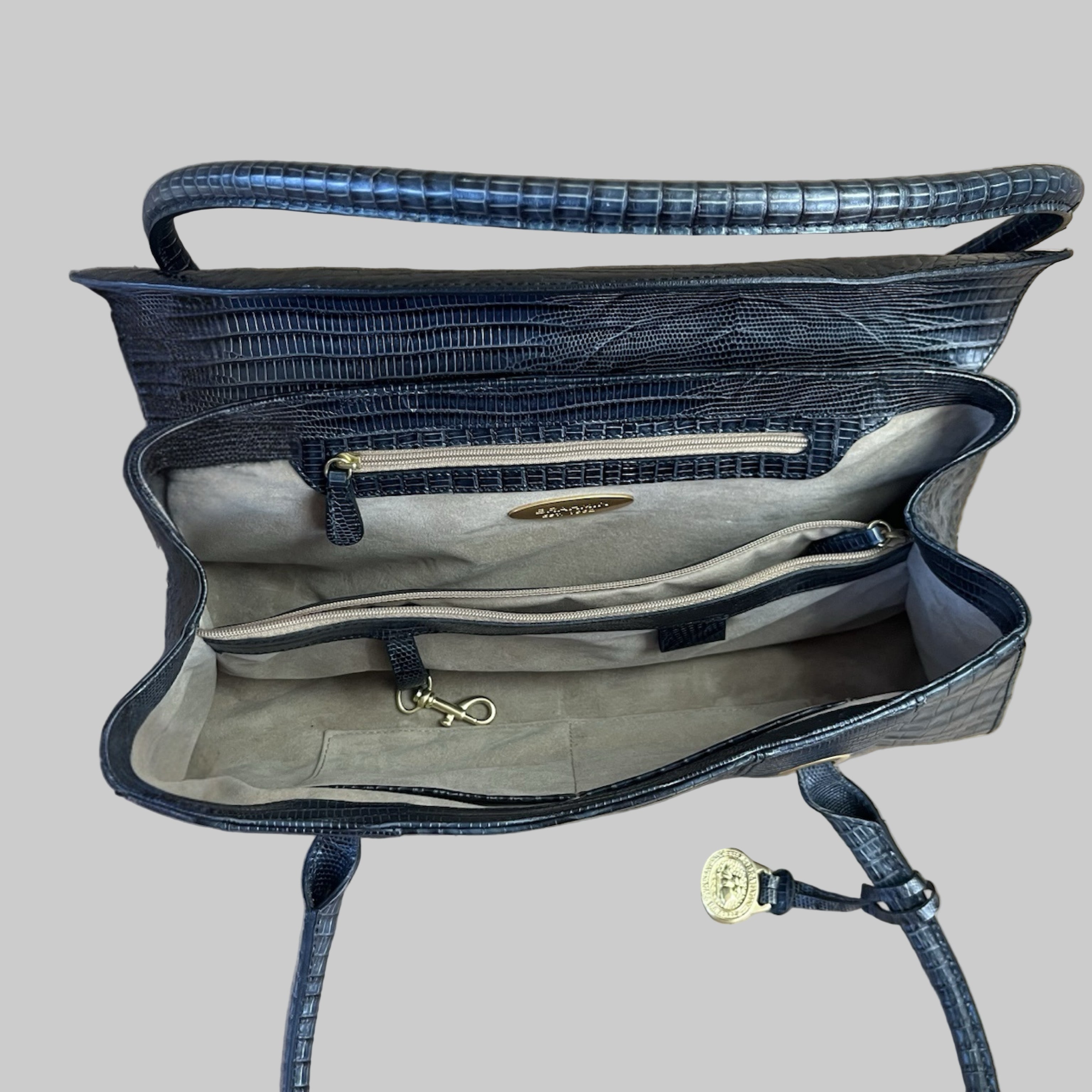 Brahmin blue Dayan satchel