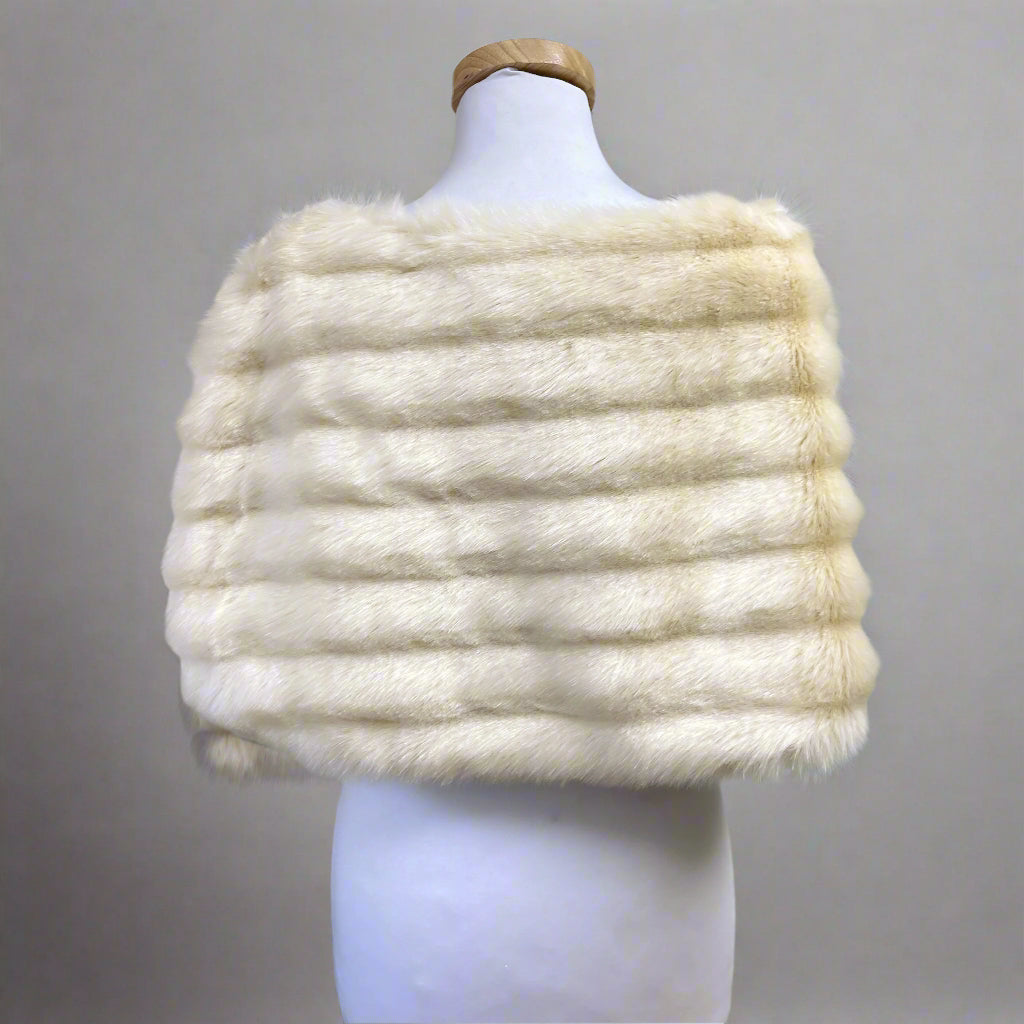 Champagne faux fur wrap, one size fits most